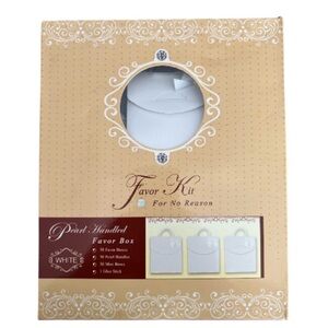 Pearl Handled Favor Box Kit for 50 White. NWT